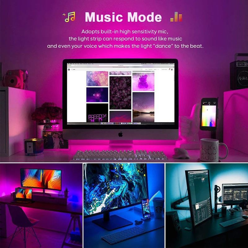 PAKET LAMPU TIDUR LED STRIP RGB SMD 2835 5050 HIASAN KAMAR  5M 10M 15M AESTETIC SENSOR SUARA MUSIC  REMOTE ADAPTOR TEMPEL DINDING DISCO LID  WARNA WARNI AULIASANTY  NATAL AQUARIUM 20 TOMBOL 40 CEWEK COWOK GAMERS MEJA PLAFON CEILING