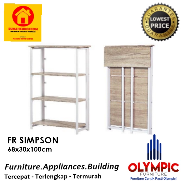 RAK BUKU KAYU - RAK KABINET - RAK BUKU - FR SIMPSON - OLYMPIC