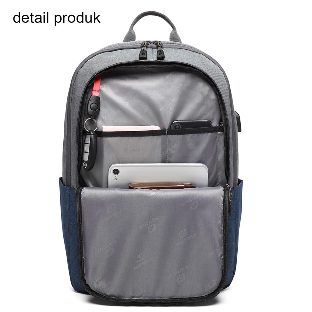 NAURIL-Tas Ransel Laptop Kasual,Tas Punggung,Tas Laptop Trendy EIBB,Backpack Up To 14inch,Tas Gandong Pria Wanita