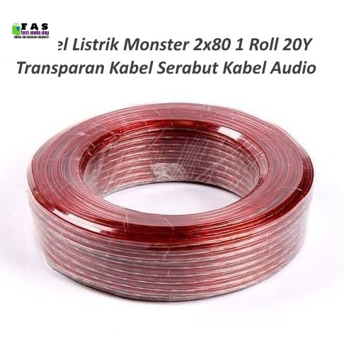 Kabel Listrik Monster Tranparan Kabel Serabut Kabel Audio 2x80 20Y