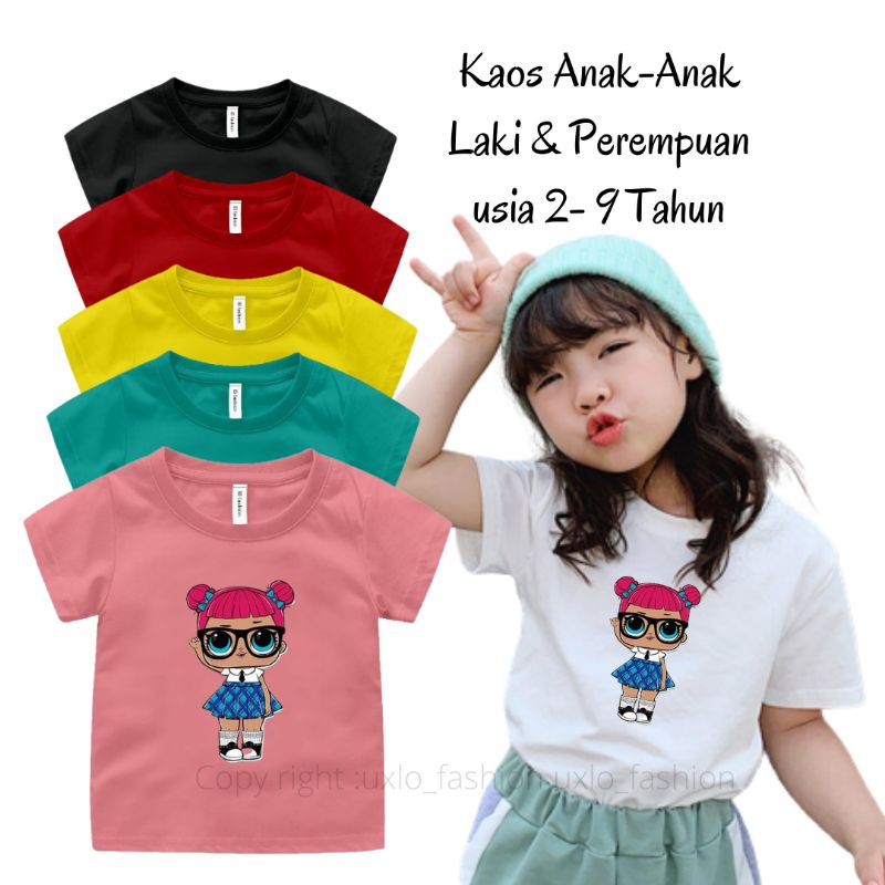 Kaos Anak Perempuan Kartun Lol Suprise Cute Murah Umur 2 sampai 15 Tahun Uxlo Fashion