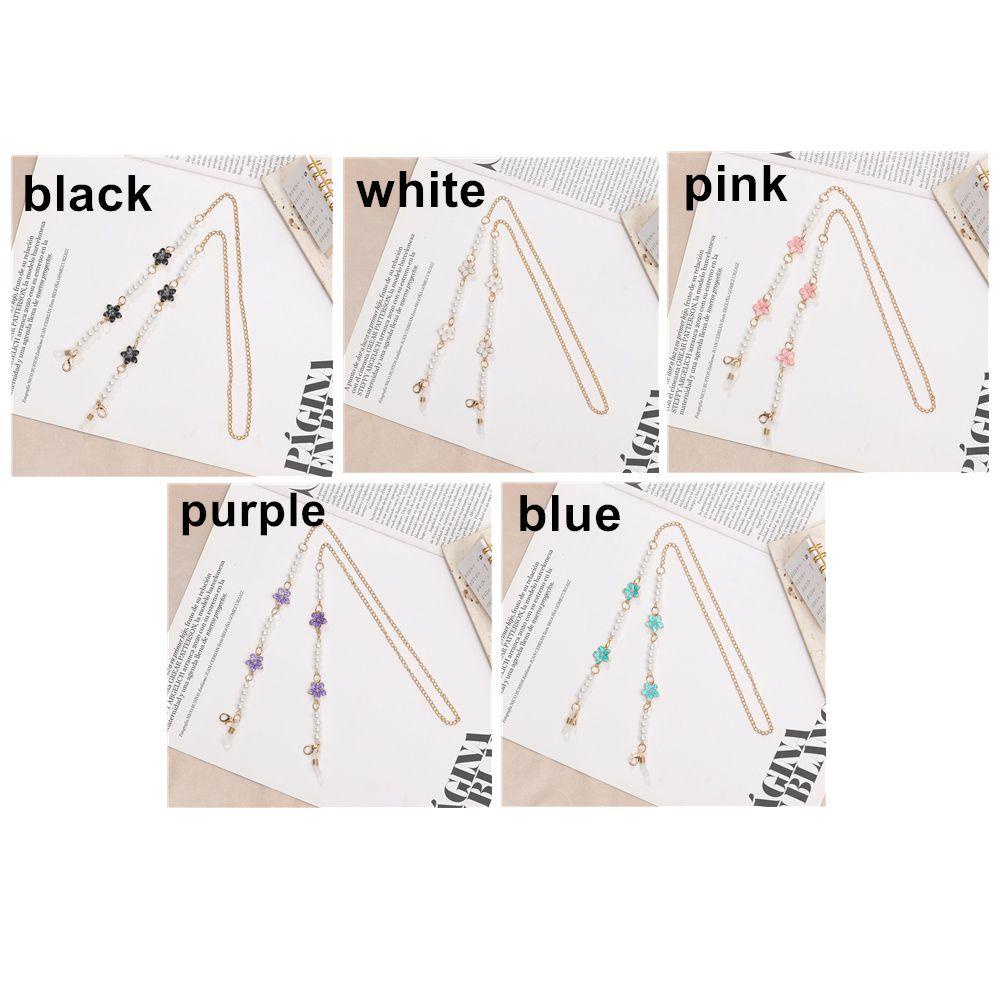 Lily Rantai Kacamata Manik-Manik Sakura Mutiara Kalung Tali Leher Sunglasses Chain