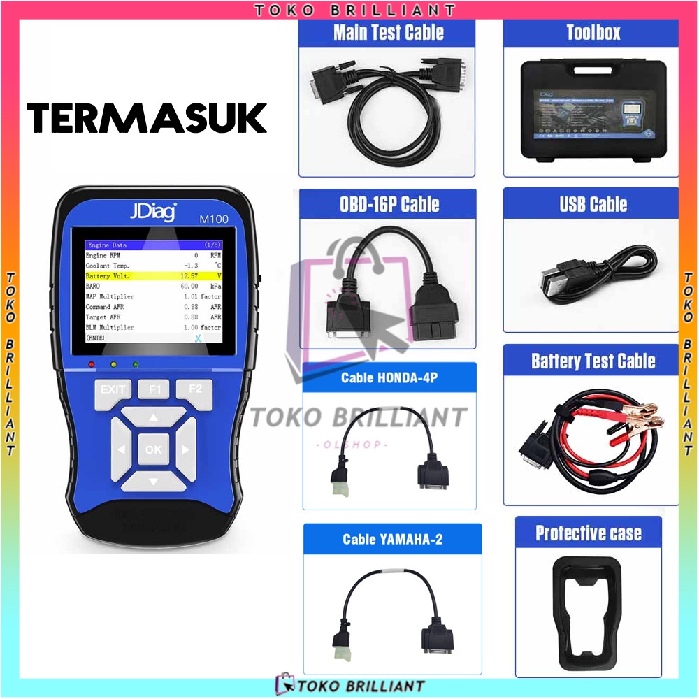 [TERBARU!!! Scanner OBD2 Motor Injeksi Diagnostik ECU ABS | Scaner Motor Injeksi JDiag M100 Motor Diagnostic Scanner Alat [Bahasa Indonesia]