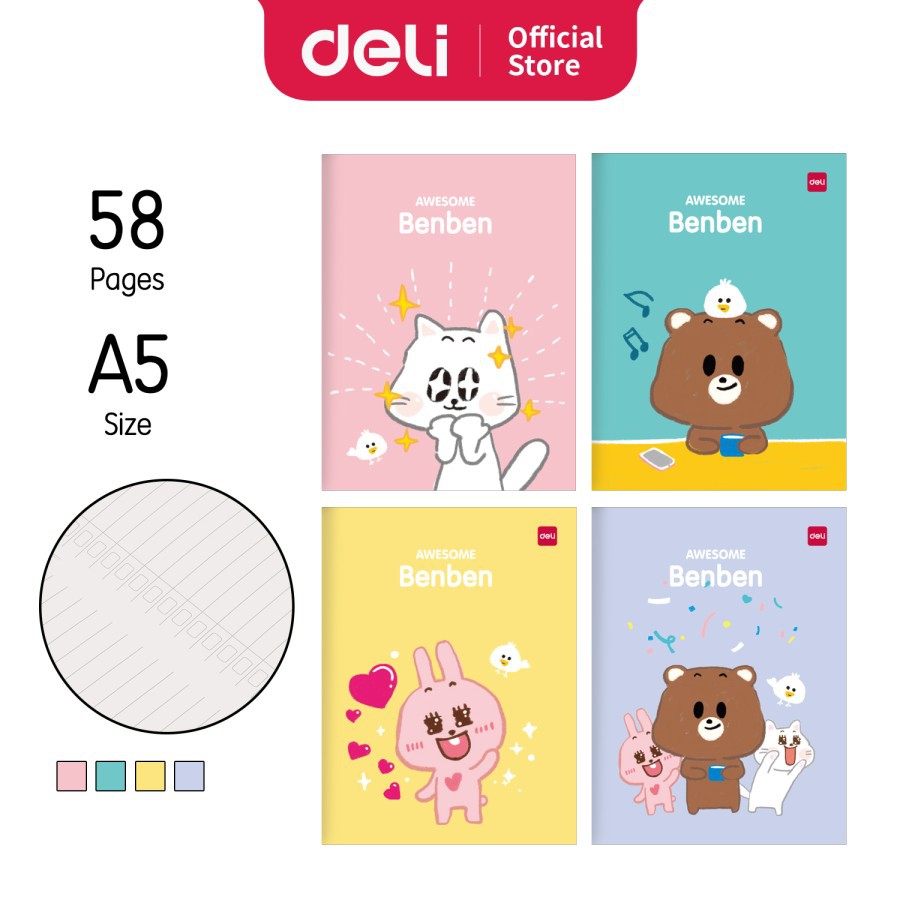 

Deli Writing Book / Notebook / Buku Tulis Sekolah A5/B5 38/42/58 Buku catatan buku kerja siswa