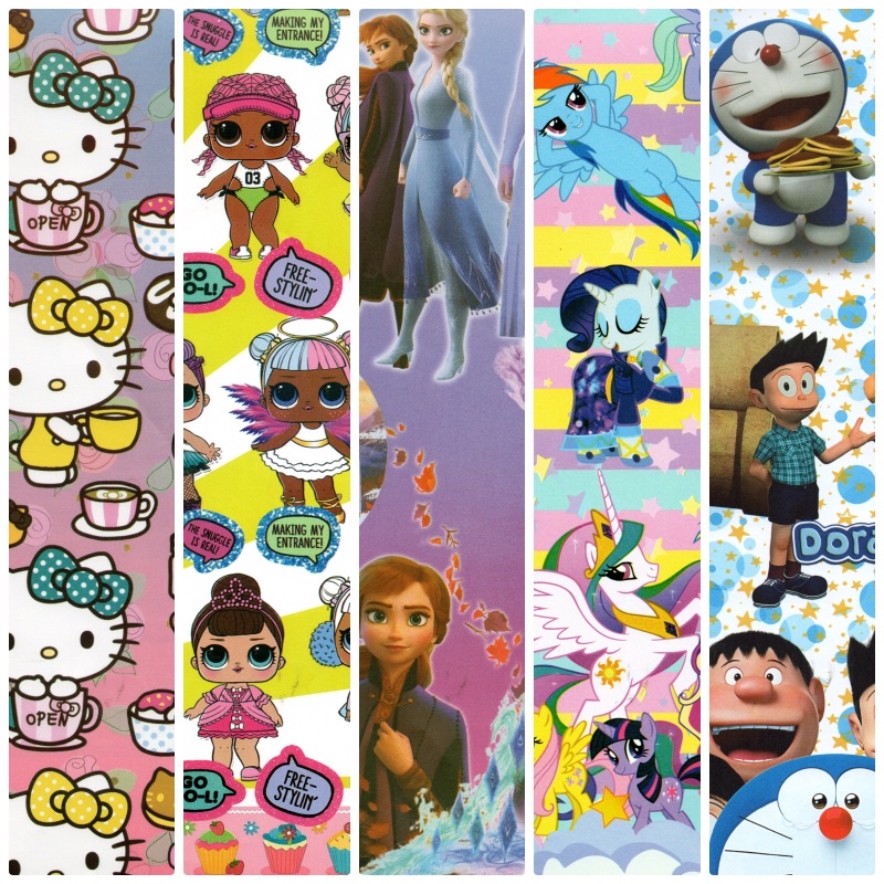 ( 5 Lembar ) KERTAS KADO VL GIRLS - GIFT WRAP PAPER DOFF UNICORN LOL BARBIE FROZEN ELSA ANNA PRINCESS HELLOKITTY MY LITTLE PONY CINDERELLA AURORA JASMINE