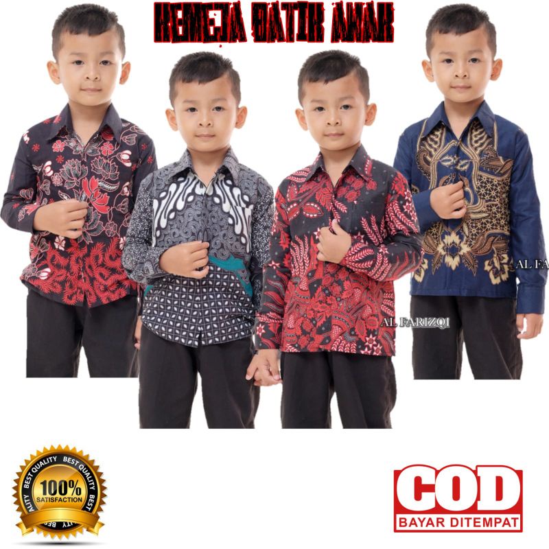 Kemeja batik anak laki-laki lengan panjang usia 2-12 Tahun batik premium