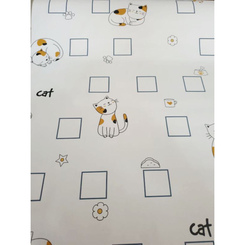 wallpaper sticker dinding polos putih Kotak-kotak