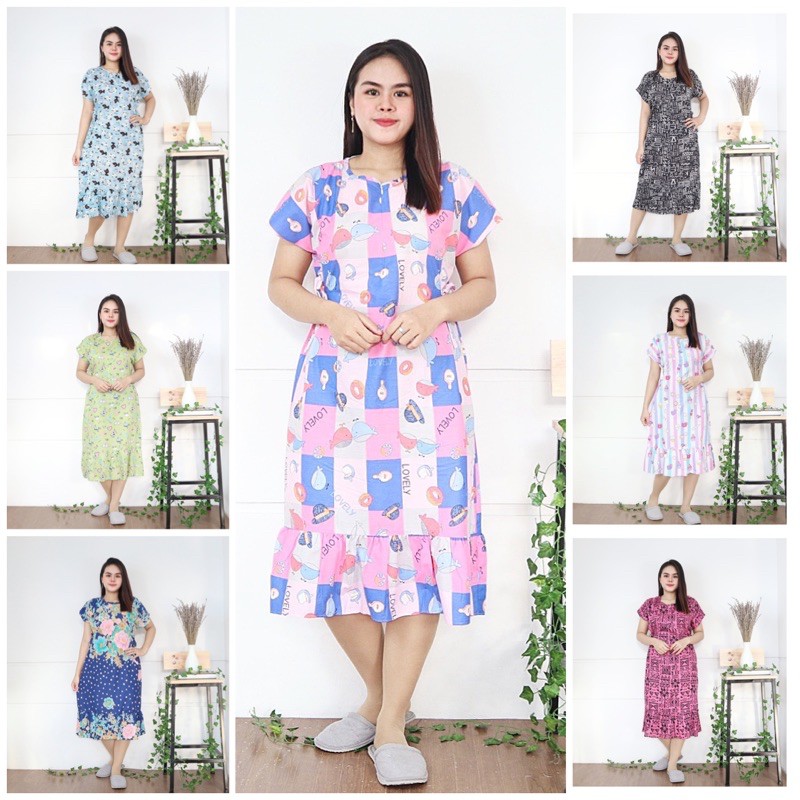 Piyama Daster Tali AllSize L Busui Rayon Import Terlaris