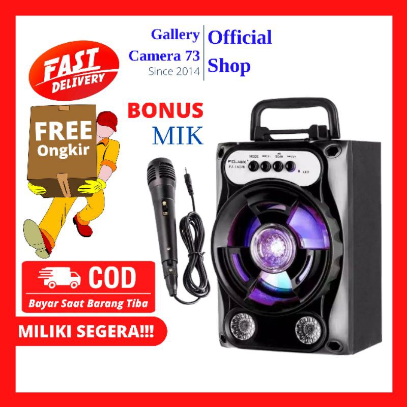 Speaker Bluetooth Tenteng Fojax FJ-16DW Plus Mic Karaoke, Radio,