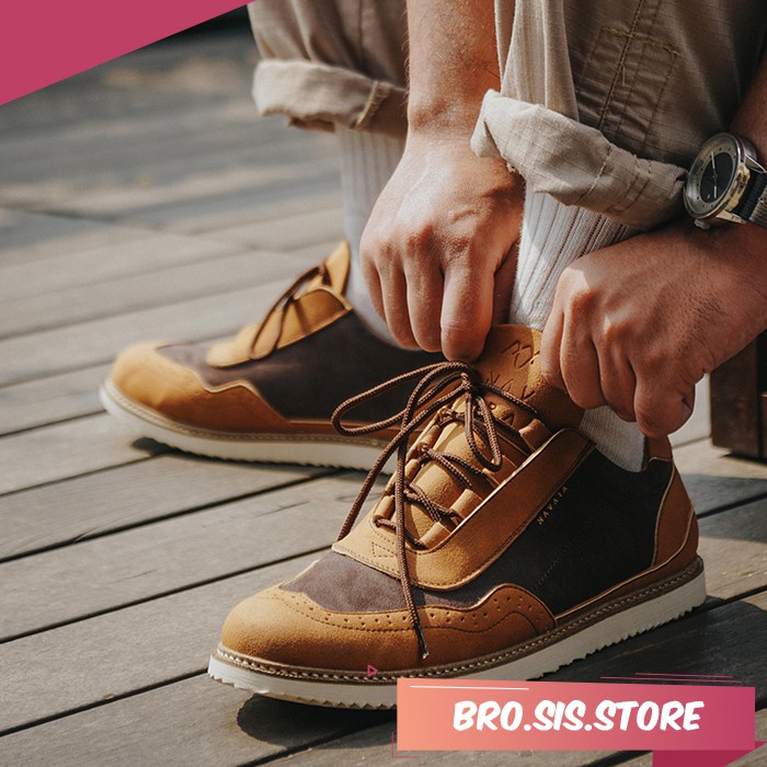 PACIFIST 2.0 BROWN TAN | BROSIS x Navara | Sepatu Sneakers Sepatu Cowok Sneakers Pria Sepatu Kasual