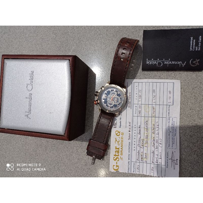 PRELOVED JAM TANGAN COWOK ALEXANDER CHRISTIE ORIGINAL 100000℅
