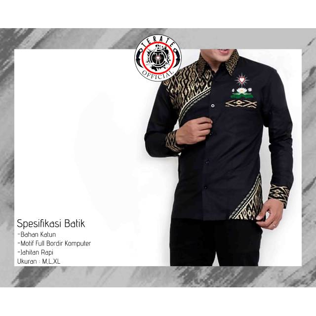 Baju Batik Lengan Panjang Hitam PSHT