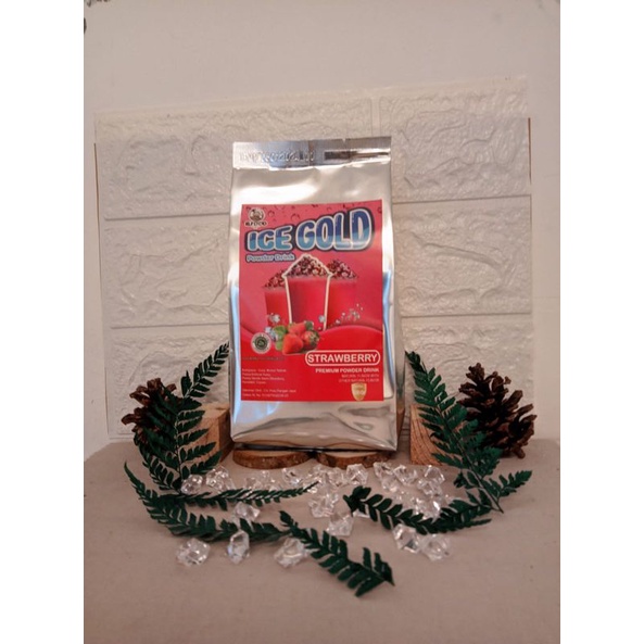 

Powder Drink Premium Ice Gold Mix Rasa Strawberry 500 Gram