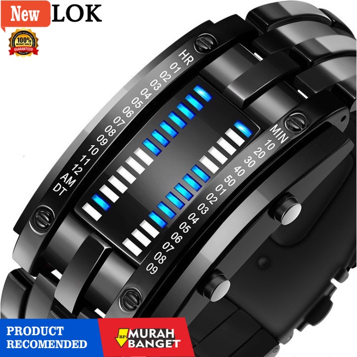 Jam digital pria terbaik- 【Dijamin 100% Original】FNGEEN Jam Tangan Pria Ironman Biner LED Digital St
