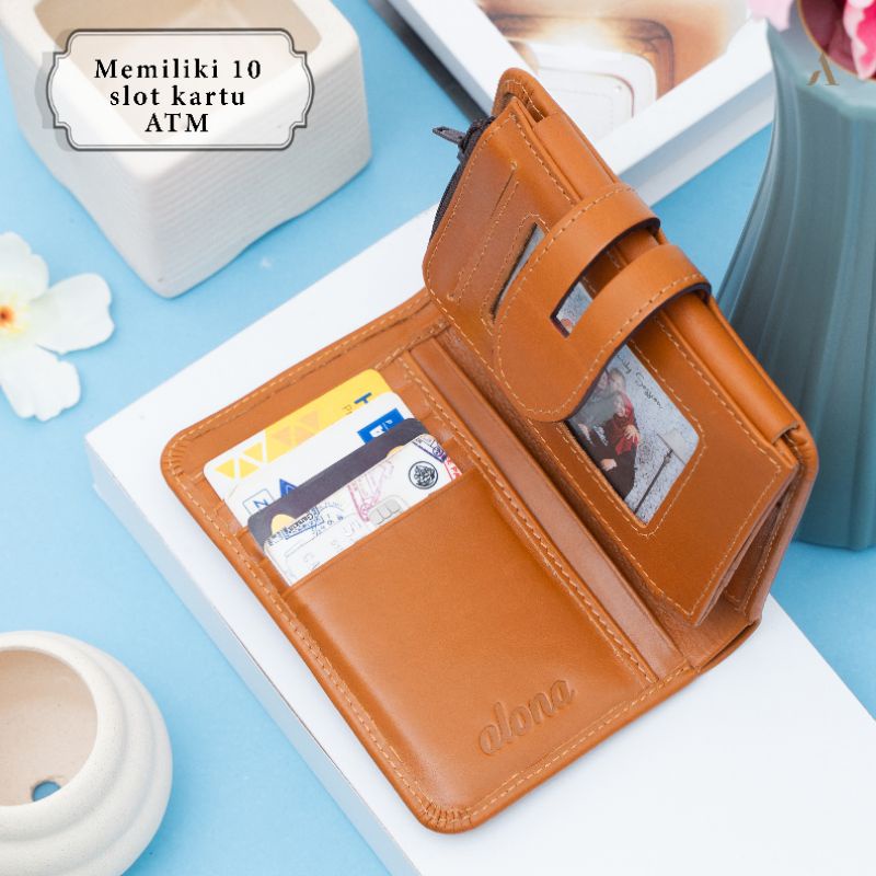 Dompet Kulit Wanita Lipat Wallet Kartu Kulit Sapi Asli Fashion Wanita Cewek Premium Original Branded