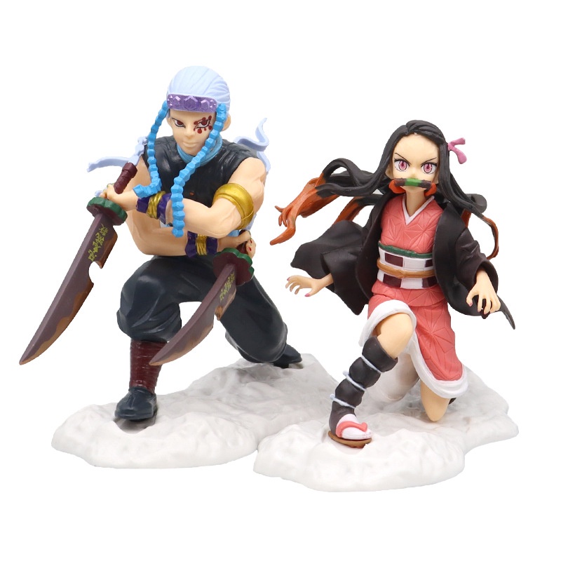 Mainan Action Figure Model Anime Demon Slayer Kamado Nezuko Fighting Version Bahan PVC