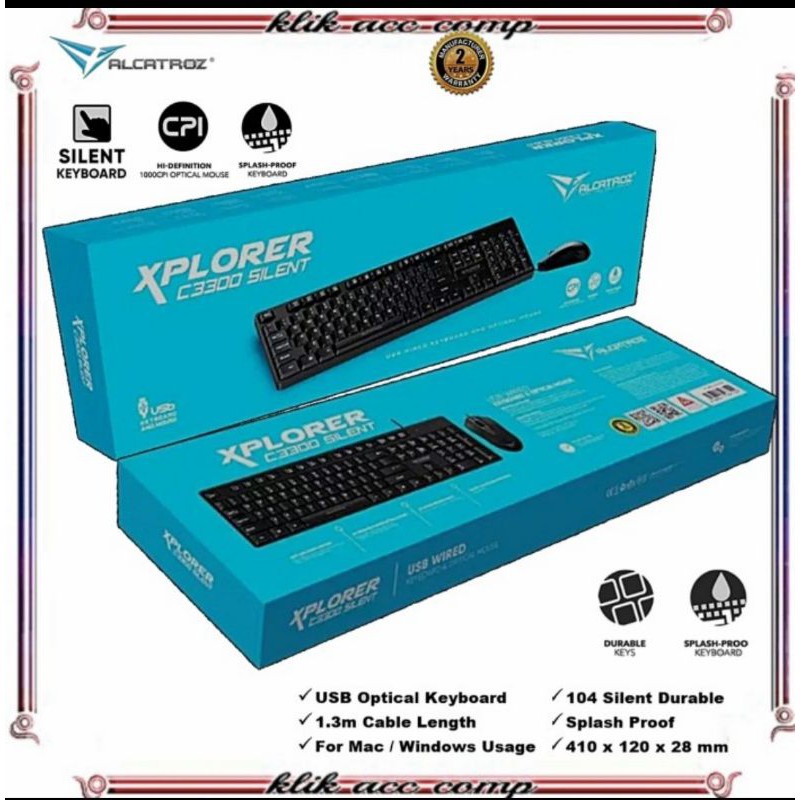 Keyboard + Mouse Silent Alcatroz XPLORER C3300 Silent