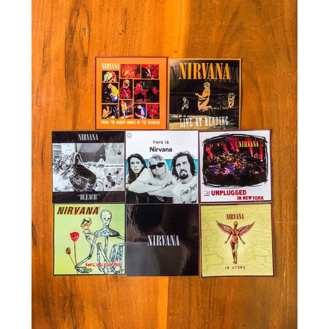 sticker pack nirvana band satu set tempel di laptop gitar hp kulkas kaca koper kos dll