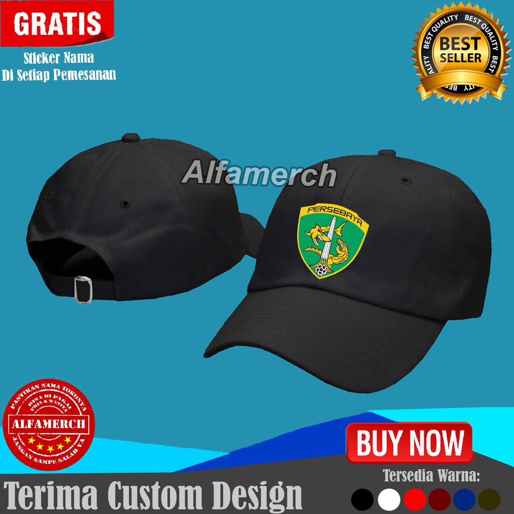 Topi Baseball PERSEBAYA SURABAYA BONEK Distro Keren Murah Cowok Laki Laki Pria Wanita