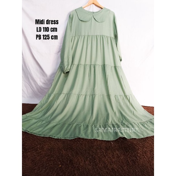 [PROMO]Midi Dress Katun Rayon Premium | Dress muslim kekinian