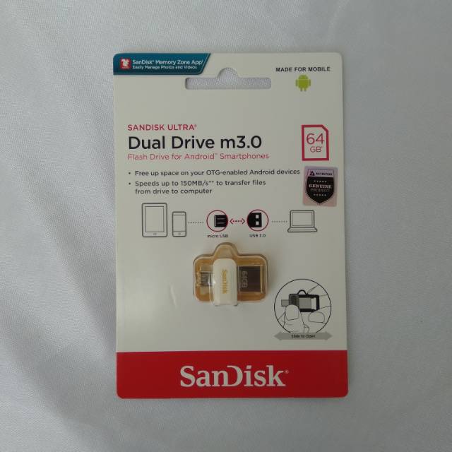 SANDISK DUAL USB DRIVE 3.0 64GB BISA FLASHDISK BISA OTG JAMIN 100% ORIGINAL GARANSI RESMI