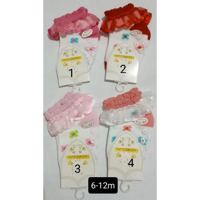 kaus kaki renda baby girl 6-24m