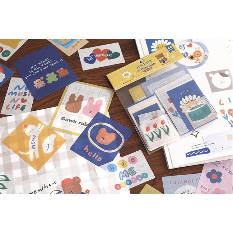 

40Pcs Sticker Aesthetic - 124 Dekorasi Planner Scrapbook XINMO STICKERS Planner Scrapbook
