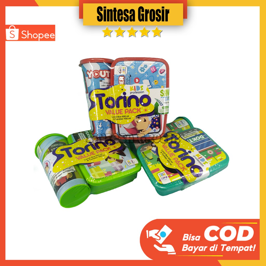 TERMURAH SEJAGAD  Lunch Box Value Set Torino / Tempan Makan Anak - Sintesa Grosir