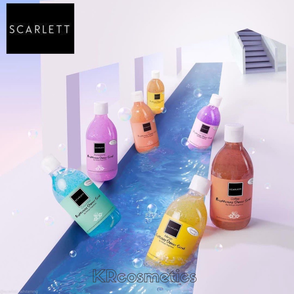 SCARLETT Brightening Shower Scrub body shower clenaser sabun mandi cair 300ml