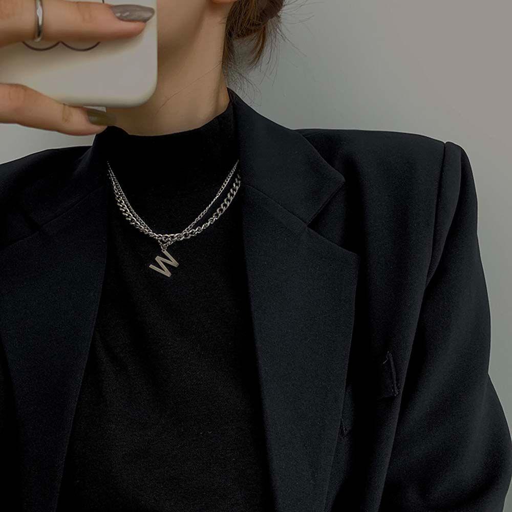 Mxbeauty Kalung Wanita Hadiah Teman Hip Hop Hadiah Pacar Rantai Tebal Sweater Rantai Pasangan Kalung Gaya Korea Necklace