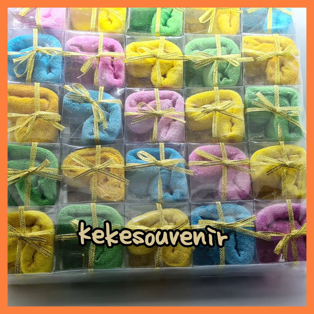 Grosir 100 pcs Souvenir Pernikahan Handuk Babby Kemas Mika