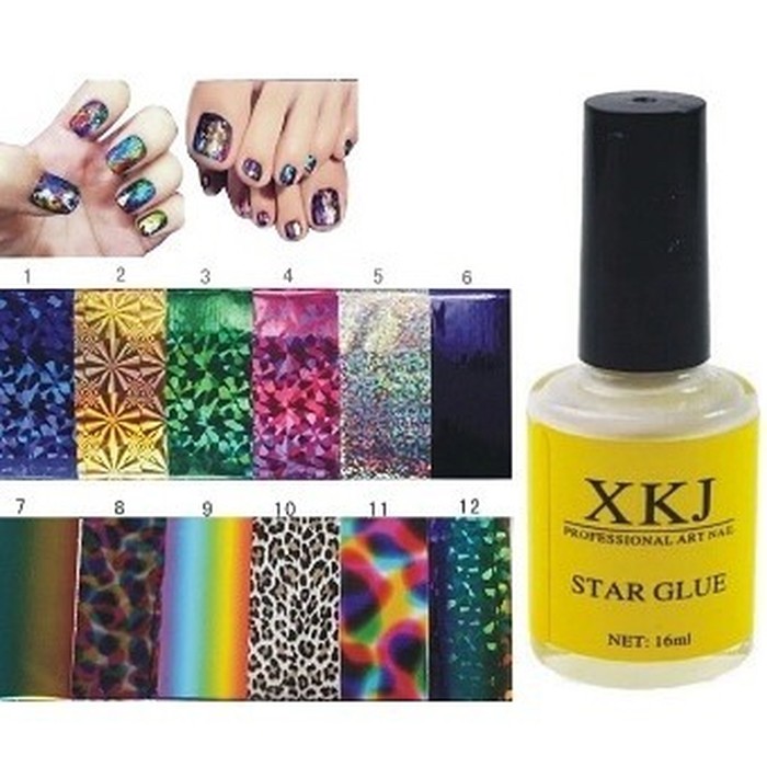 Lem nail foil glue nailart 16ml NAIL GLUE FOIL GLASS KOREAN GLASS LEM NAIL FOIL KOREA LEM PEREKAT FOIL NAIL ART