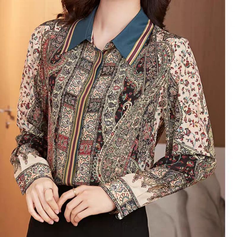 MDLV ~ 8051 BILLYTA HIDDEN BUTTON SHIRT BLOUSE KOREA KEMEJA KOREA ATASAN BATIK BLOUSE PREMIUM IMPORT