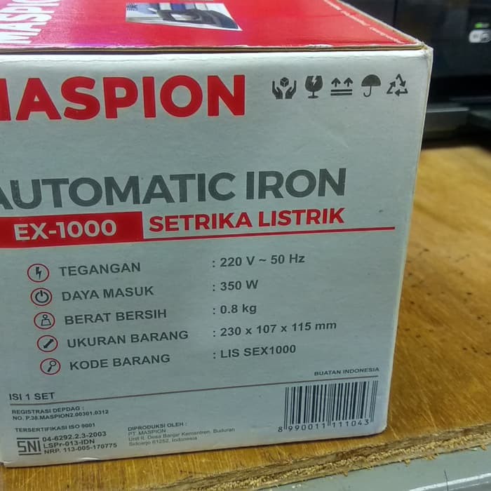 SETRIKA MASPION AUTOMATIC IRON EX 1000  SETRIKAAN LISTRIK  GOSOKAN