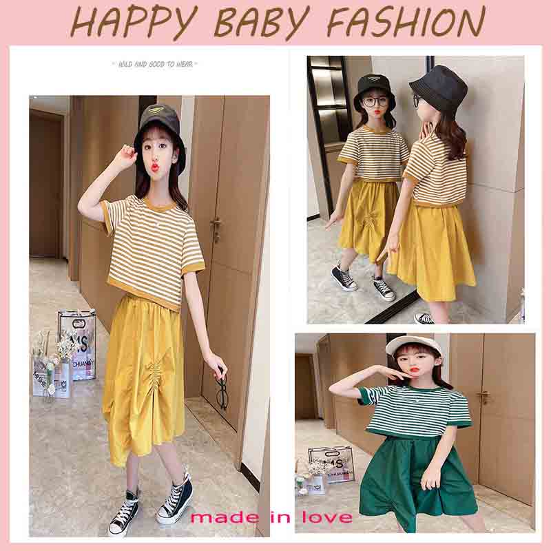 【Happy Baby】5-12tahun QZ-77 Setelan Dress Motif Simple tapi Elegant  PREMIUM QUALITY