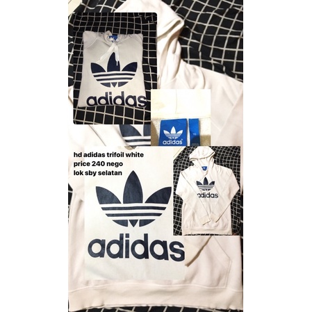 hoodie adidas trefoil white