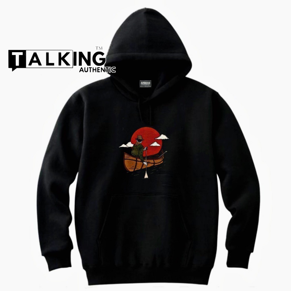 TALKING AUTHENTIC Jaket Hoodie Hudi Cowok Hitam Distro Original TALKING Switer Hodi Pria Keren Sablon Hitam Hoddi Hodie Best Seller