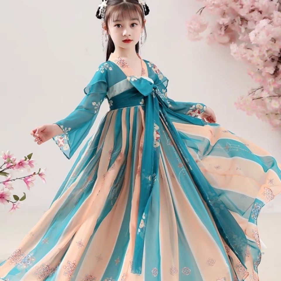 Han girls' ancient clothes super fairy Ru skirt summer dress children's Chinese style elegant ancien