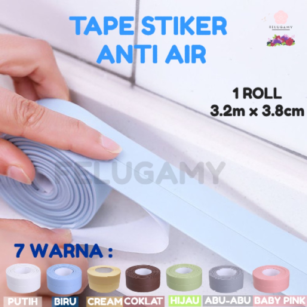 Tape Perekat Anti Air Jamur Minyak PVC Lakban Strip Isolasi Wastafel High Quality Murah Warna Hitam 