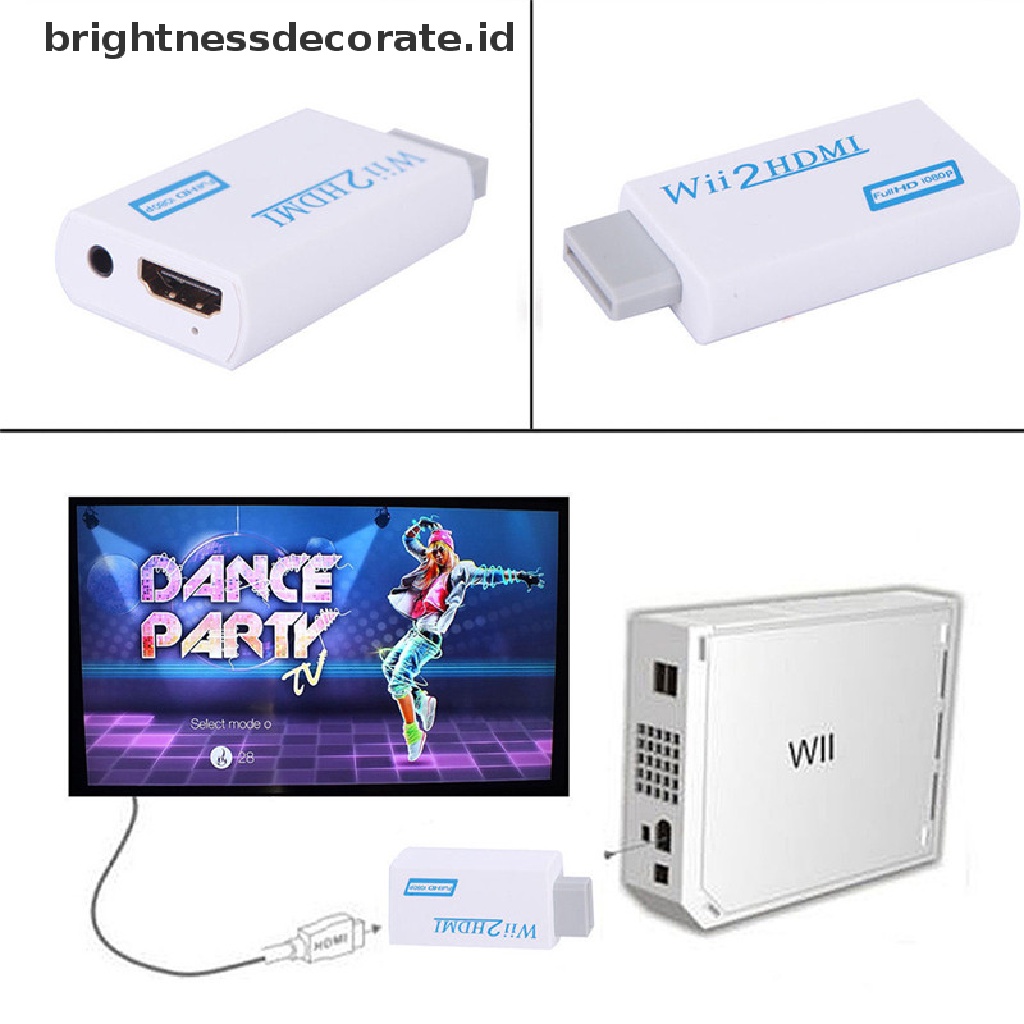 Adapter Konektor Konverter Wii Ke Hdmi 1080p / 720p Hd Dengan Kabel