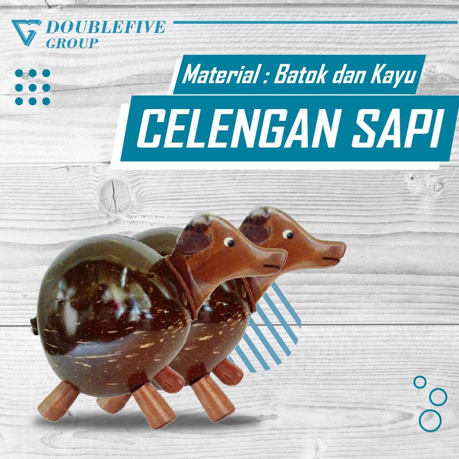 CELENGAN DAN TABUNGAN BATOK BENTUK HEWAN SAPI CANTIK 18x20x15 cm - DEKORASI PAJANGAN RUMAH