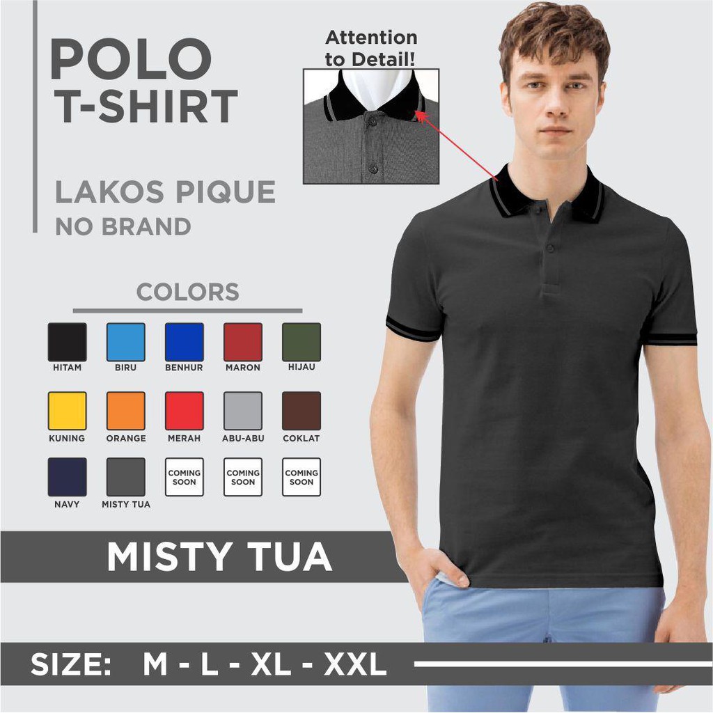 Noveli wear - Kaos polo shirt pria kerah kombinasi | atasan baju kaos kerah pria dewasa M L XL XXL