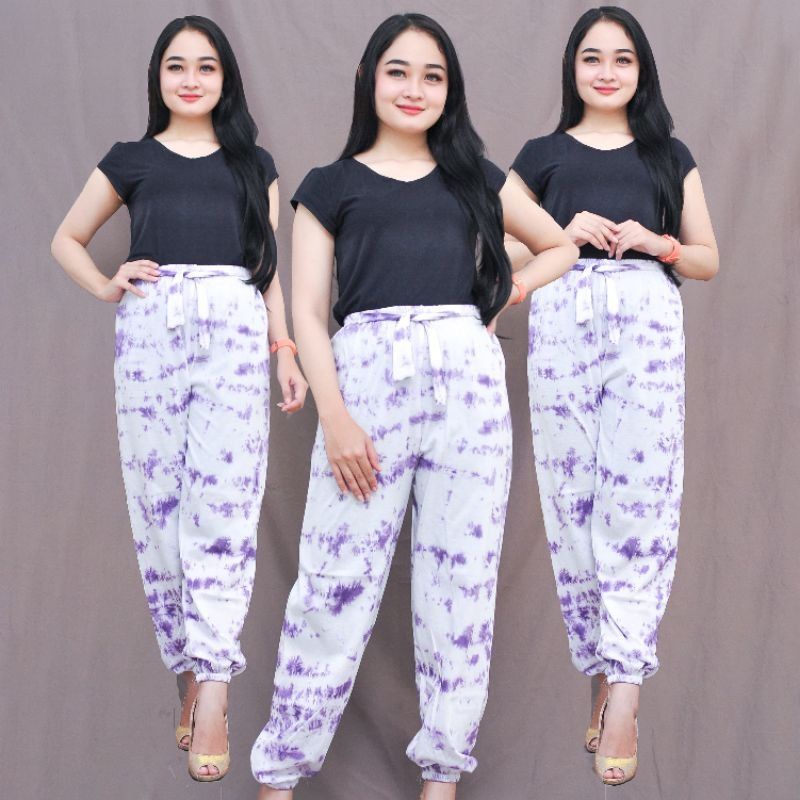 Celana Kulot Tie Dye/Joger pants soft tie dye wanita dewasa/celana top bali tie dye