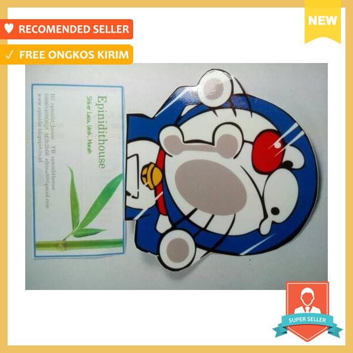 Aksesoris Mobil Stiker Doraemon Tabrak Kaca Belakang Car Decal Funny