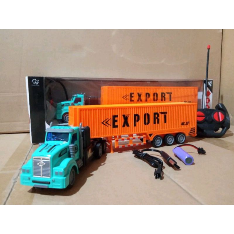Mobil Remote Control Truck Dump Kontainer Panjang Baterai Cas Mobil RC Kontainer Truk Box Panjang Ca