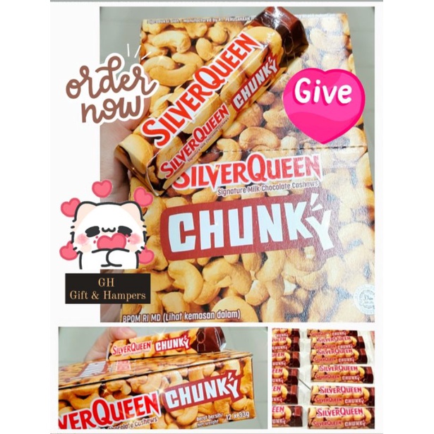 

Coklat SilverQueen Chunky Bar 33gr x 12pcs Kado Valentine Gift Box Set