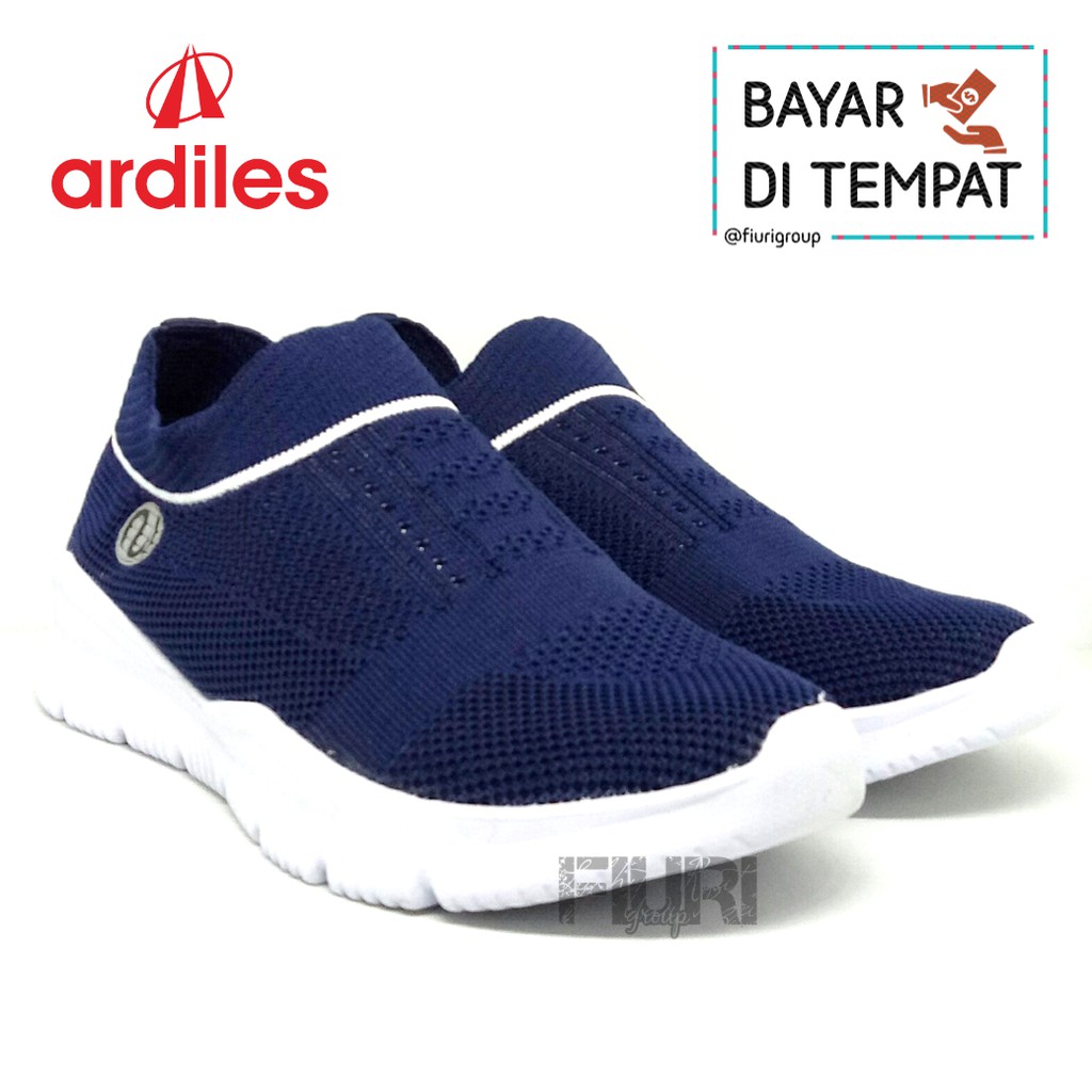 FIURI - Ardiles Original - Neox Grab 39-44 Navy - Sepatu Sneakers Pria - Sepatu Olahraga Pria - Sepatu Knit Rajut Pria - Sepatu Jogging Pria - Sepatu Sport - Sepatu Slip On Pria - Sepatu Cowok