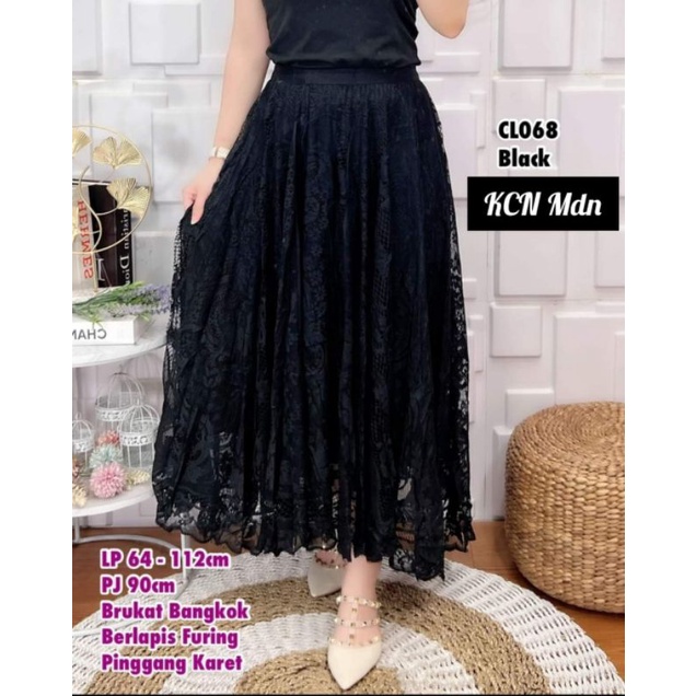 Rok brokat import panjang
