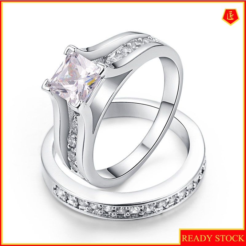 [Ready Stock]Fashion Elegant Diamond Ring Set