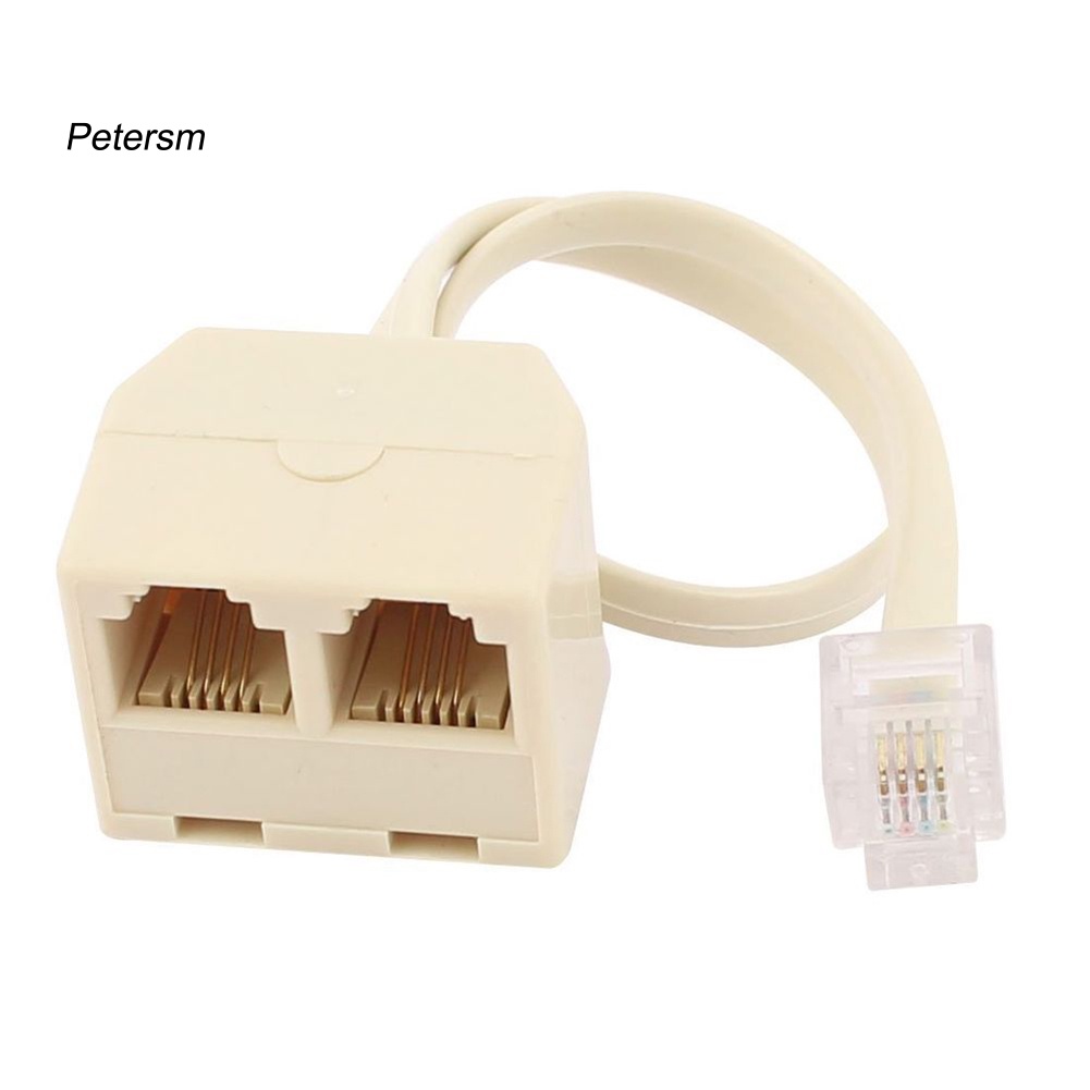 (Pt) Rj11 Adapter Splitter Jack Telepon 6p4c Male Ke Female 2 Arah